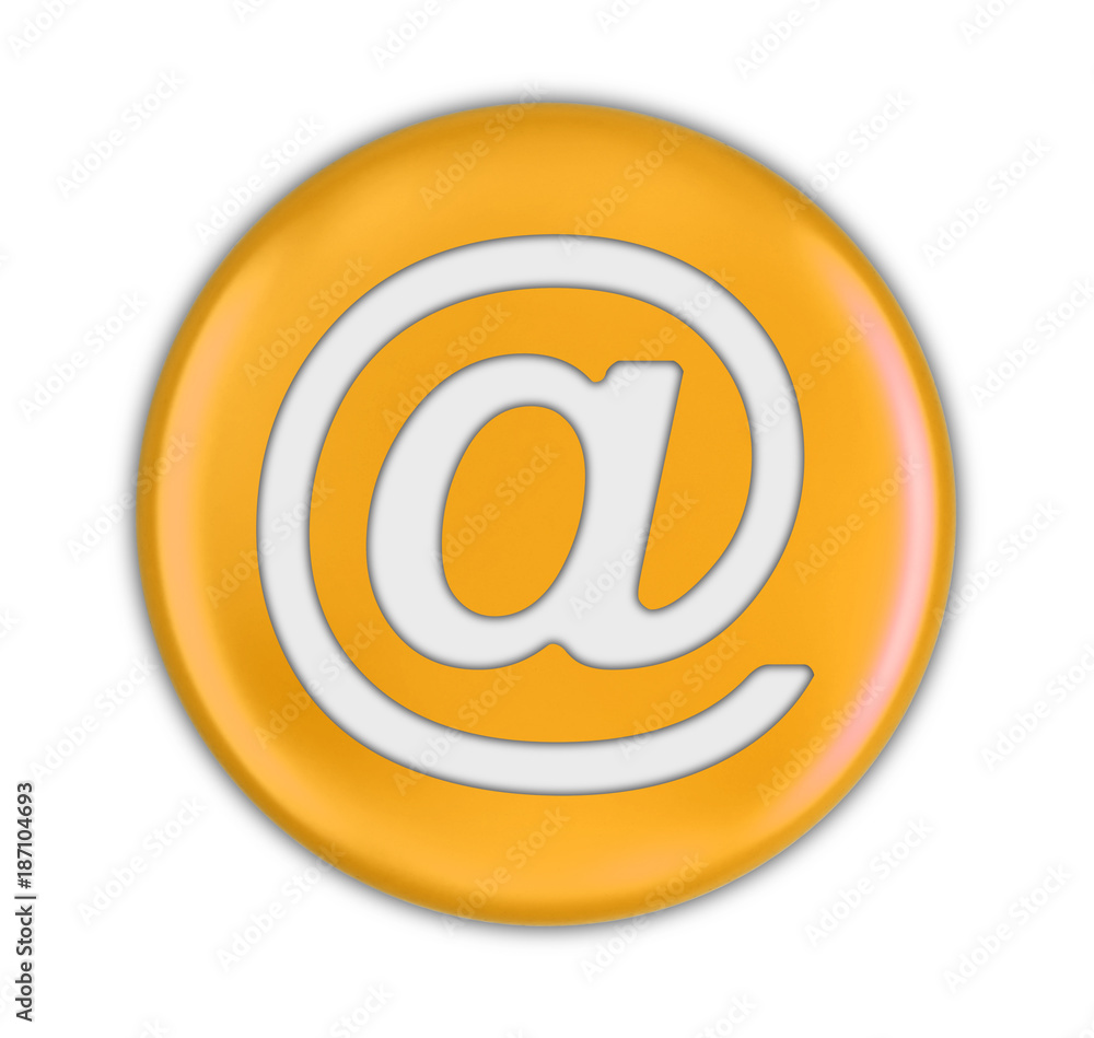 Poster button with e-mail sign. image with clipping path