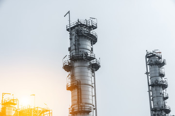 Industrial zone. Plant oil and gas refinery industry.