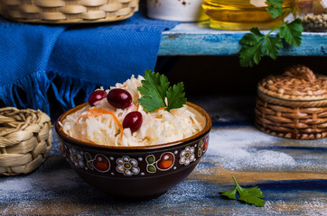 Sauerkraut with carrots and cranberries