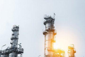 Industrial zone. Plant oil and gas refinery industry.