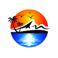 Fototapeta na wymiar beach logo vector template