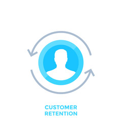 customer retention, returning client vector icon