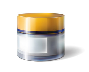 Facial cream glass jar realistic vector illustration isolated on white background