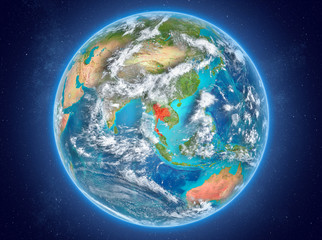 Thailand on planet Earth in space