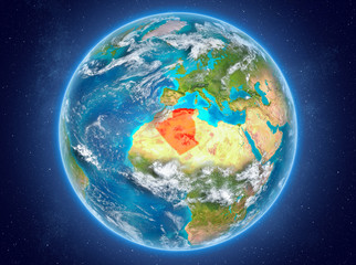 Algeria on planet Earth in space