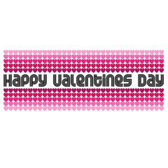 mod valentines day vector graphic with typography and hearts