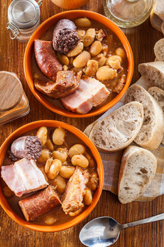 Bowl with fabada asturiana