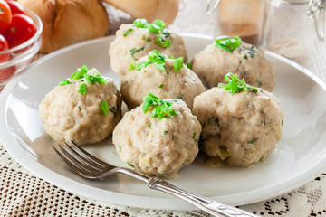 Homemade bavarian bread dumplings