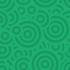 Abstract Green Seamless Pattern with Target Circles Geometric Shapes Background Wallpaper