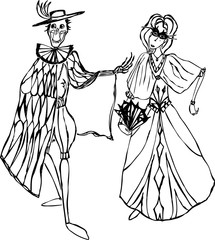 Fairy tale characters on a masquerade