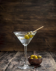 Martini with olives.
