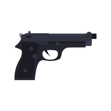 Police icon vector pistol illustration