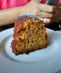 banana cake on plate