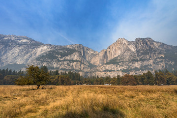 Yosemite National Park, Meadow view in autumn