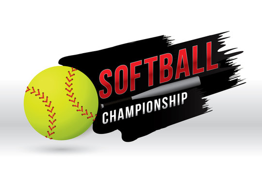 Vector of softball championship badge design.
