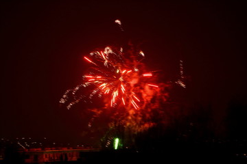The amazing fire theater that the new year begins is fireworks that flicker over the panorama of...