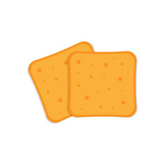 Vector illustration two toast bread slices.
