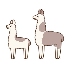 Cute cartoon llamas