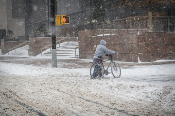 Bicycle in Snow Storm