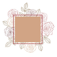 Vector frame with roses.