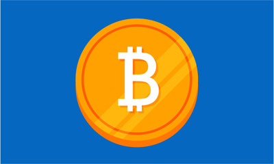 Bitcoin Icon Isolated. Cryptocurrency symbol illustration. Internet Money Concept.