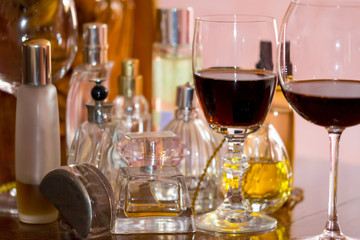 crystal balloon of red wine