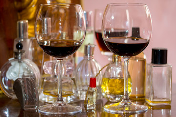 crystal balloon of red wine