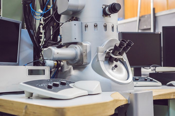 transmission electron microscope in a scientific laboratory