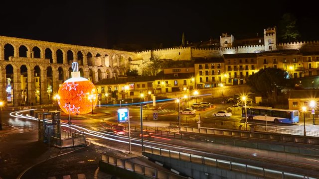 Acueducto de Segovia en Navidad