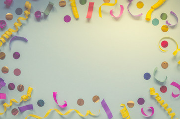 Carnival festive decoration on blue background