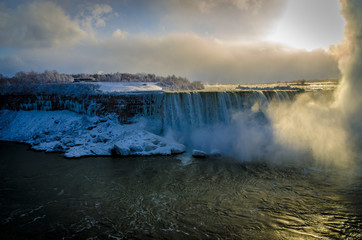The Canadian Side of Niagara Falls in the winter