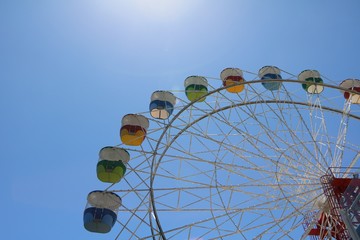 Colorful ferris wheel in the amusement park in Sydney, Australia