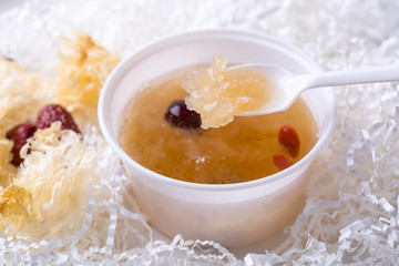 Tremella soup in white. and It is a traditional Chinese health products, sweet and delicious.