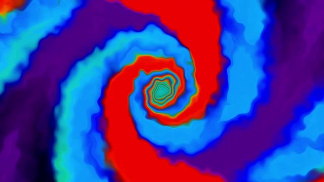 Cartoon Psychedelic Swirl Shape Rotating From The Center