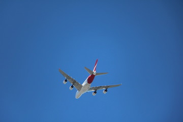 Australian passenger airplane in the air