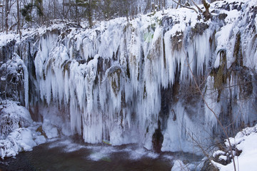 Plitvice lakes in winter