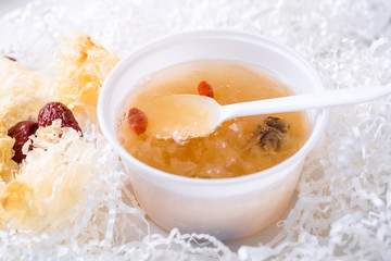 Tremella soup in white. and It is a traditional Chinese health products, sweet and delicious.
