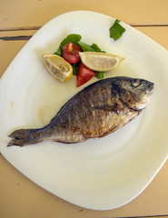 Fish dish - roasted trout with vegetables
