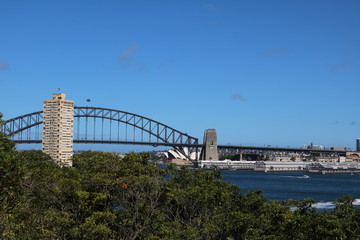 View to Harbour bridge in Sydney, New South Wales Australia