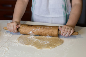 Tasty dumplings with potato filling. Making dumplings in the kitchen.