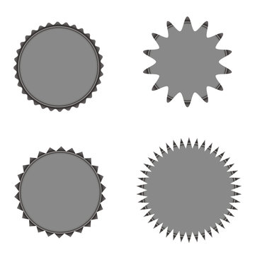 Set of vector starburst, sunburst badges. Grey color. Vintage  labels, stickers.  A collection of different types icon.