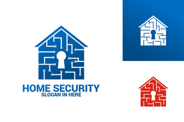 Digital Home Security Logo Template Design
