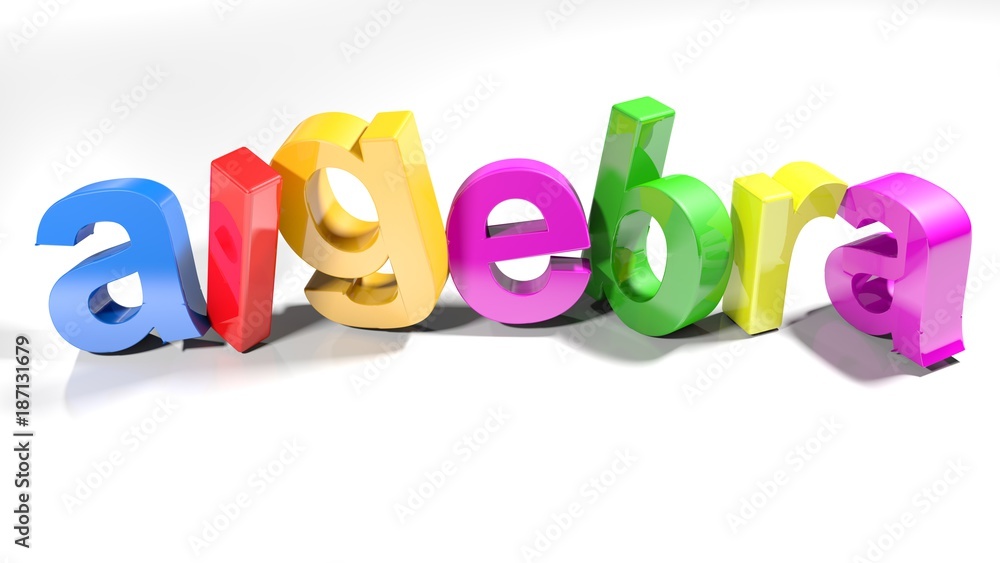 Poster algebra colorful 3d write - 3d rendering