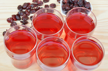 Cranberry juice and dried cranberries