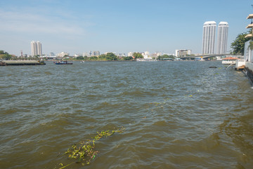 BANGKOK, THAILAND - December 22 2017: Tourists boats on Chao Phraya river