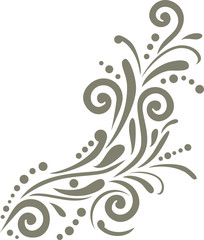 Dark olive ornamental element for design