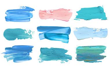 Abstract acrylic color brush stroke. Isolated.