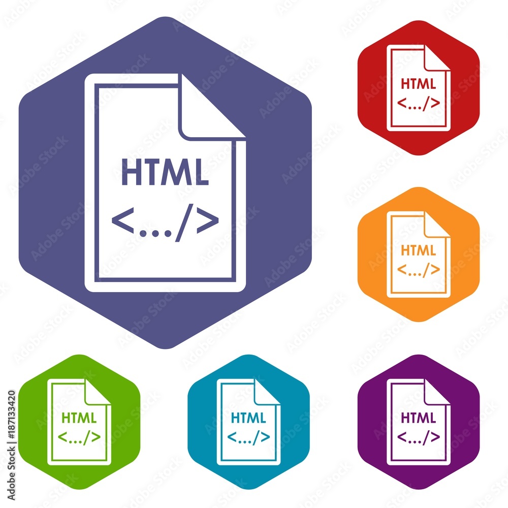 Poster file html icons set