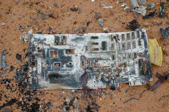 abstract garbage motherboard computer fail abandoned