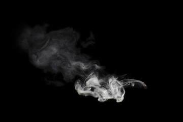 white smoke isolated on black